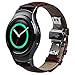 Gear S2 Bands V-Moro Genuine Leather Crocodile Pattern Replacement band with Metal Adapters Clasp Butterfly Buckle For Samsung Gear S2 Smart Watch (Leather Brown)