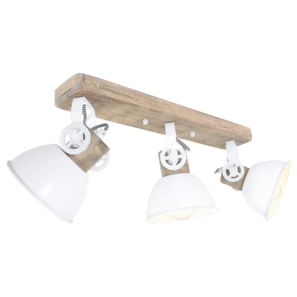 Ceiling Light Wood White Movable Spotlight pivoting Working Room Lighting Steinhauer 2133W