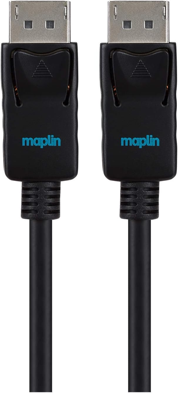 Maplin DisplayPort to DisplayPort Cable 4K Ultra HD 3m Black