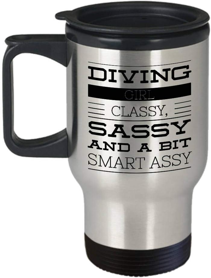 Funny Diving Gift Travel Mug Diving Girl Diver Scuba Stainless Steel