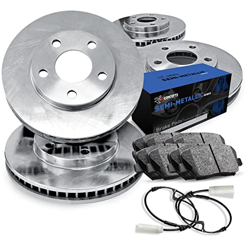 Photo 1 of R1 Concepts Front Rear Brakes and Rotors Kit |Front Rear Brake Pads| Brake Rotors and Pads| Semi Metallic Brake Pads and Rotors |Sensor Kit|fits 2016-2020 Jaguar XF