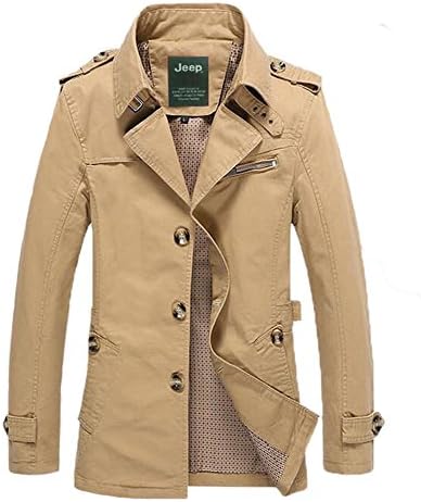 Bysun Men's Casual Cotton Leisure Overcoat Long Jackets wheat X-large Tall