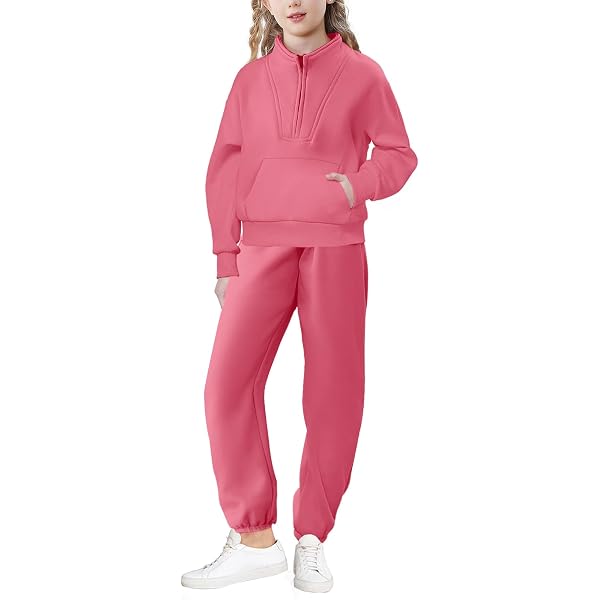 Zshosam Girls Fall Outfits Girls 2 Piece Outfits Sweatsuit Kids Hoodies Sweatshirt And Sweatpants Set With Pockets Size 3T 4T,(Green 3-4 Years