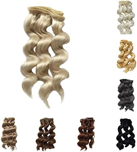 ngratyhJohn DIY Pretty Doll Wig 15cm Wig DIY Curly Hair Repair Accessories Solid Color Children Kids Toys Gift - 15#