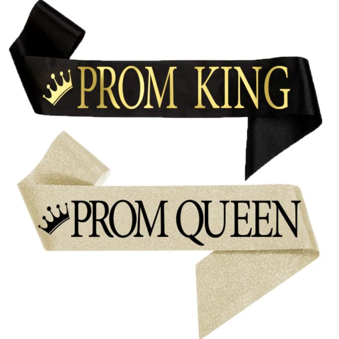 Dusenly 2pcs Prom King and Prom Queen Satin Sash 2026 Graduation Satin Sashes for 2026 Graduation Prom Party Supplies