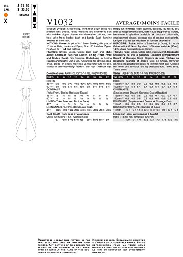 Vogue Pattern 1032 Misses Wedding Dress Size 18-20-22