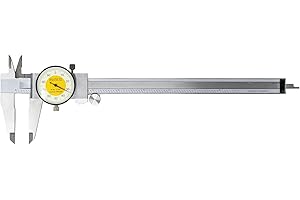 Asimeto 7303081 0-8" Dial Caliper| Graduation: 0.001", Jaw Length: 3/4", Range Per Revolution: 0.1"| Material: Stainless Stee