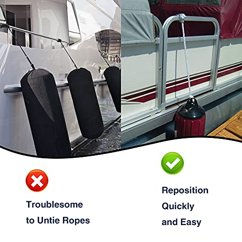 Boat Bumper Clips, Pontoon Boat Fender Clips for Docking, Pontoon Boat Square Rail Fender