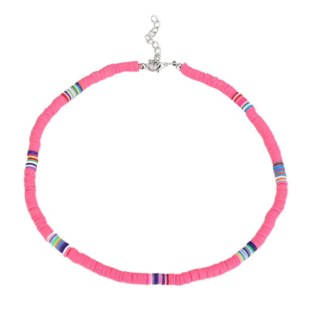 Holibanna Woman Necklace 17.72 Inch Lightweight Soft Clay Circular Pendant Chain for Beach Festival Leisure Accessory
