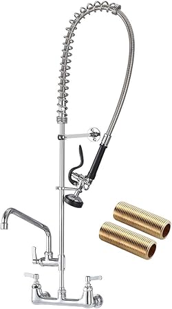 Jzbrain 8 Inch Center Commercial Faucet Wall Mount Kitchen Sink