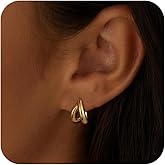 Tasiso Gold Earrings for Women,14K Gold Crossing Stud Earrings Dainty Earrings Simple Minimalist Gold Earrings Hypoallergenic Earring for Women Trendy Fashion Jewelry Gifts