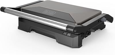 - Grelha 1000W, abertura a 180°, antiaderente, chapa