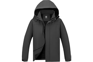 FYRVANTA Mens Waterproof Rain Jacket With Hooded and Zipper Pocket Outdoor Lightweight Raincoat Jacket For Hiking Travel