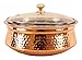 IndianArtVilla Hammered Steel Copper Handi Bowl with Glass Lid & Brass Knob, Serveware, 45 OZ
