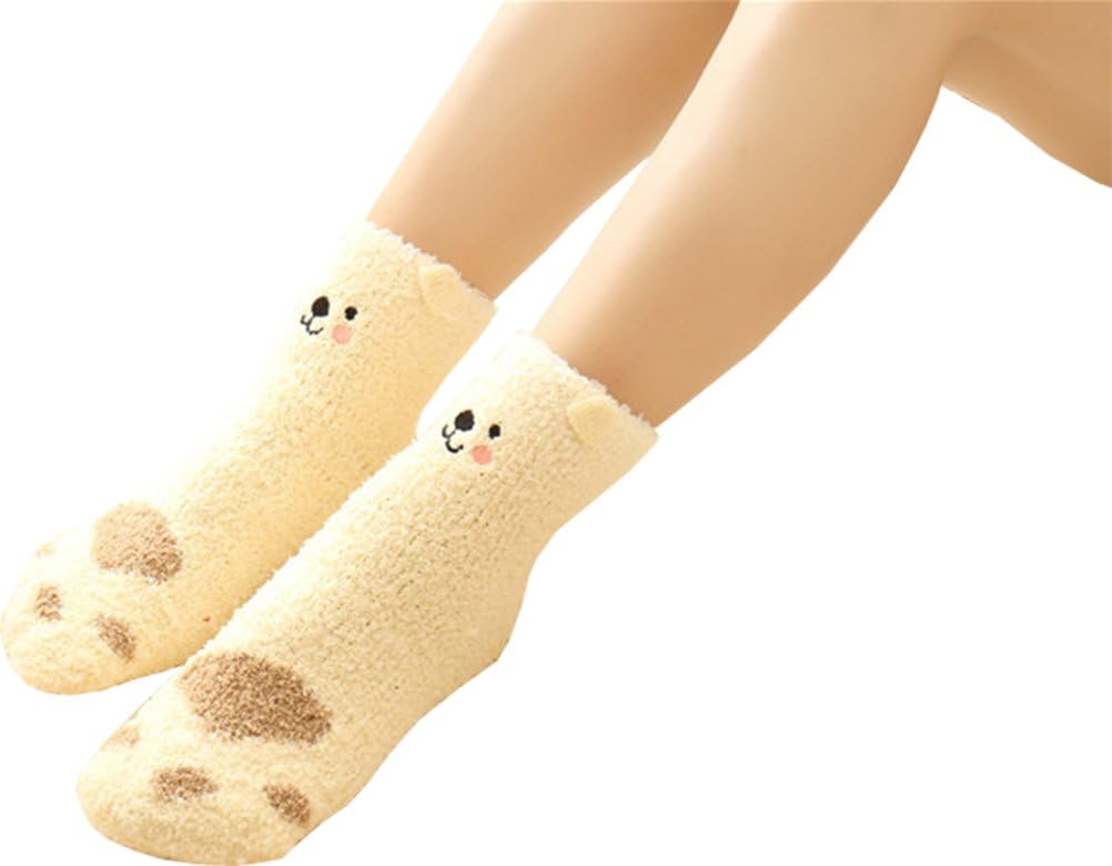 Searchself Cute Animal Warm Sleeping Fuzzy Socks for Women