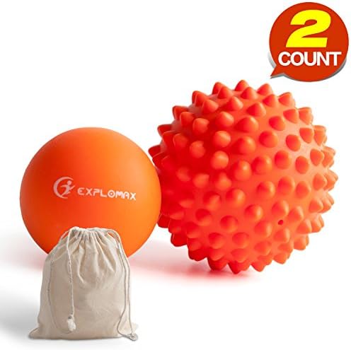 2 Pack Massage Ball - Firm Spiky Ball for Planter Fasciitis – Rubber Ball for Tissue Massage