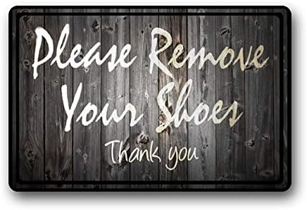 CDQPWEISAL Special Door mats Please Remove Your Shoes Non Slip Indoor/Outdoor Doormat Door mat23.6(Length) x 15.inch (Width),3/16" thickness