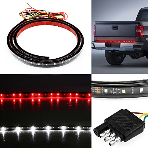 Truck Tailgate Side Bed Light Strip Bar,AUTOLOVER LED Truck Tailgate Light Bar Strip Red/White Reverse Stop Turn Signal Running for SUV Jeeps RVfor Dodge Ram Chevy GMC