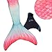 Fin Fun Limited Edition Mermaid Tail for Swimming for Girls and Kids with Monofin, 12, Bahama Blush
