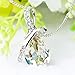 Mother's Day Gift ''External Love'' Water-drop Shape Crystal Pendant Necklace for Women (Colorful Gold)