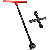 Eapele Water Meter Key 16 inch Enforced Steel T-Handle With 4-way Multi-Functional Universal Cross Key