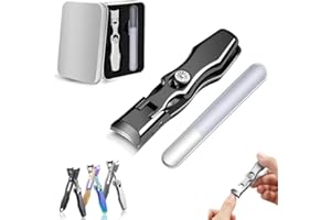 BYSKU Lux German Grip Nail Clippers for Men, 2024 New Luxurious Ultra Sharp Nail Clippers, Professional Extra Large Heavy Duty Toe Clippers for Seniors with Catcher File
