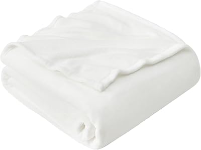 EHEYCIGA Fleece Blanket Twin 150x200cm White Soft Plush Throw