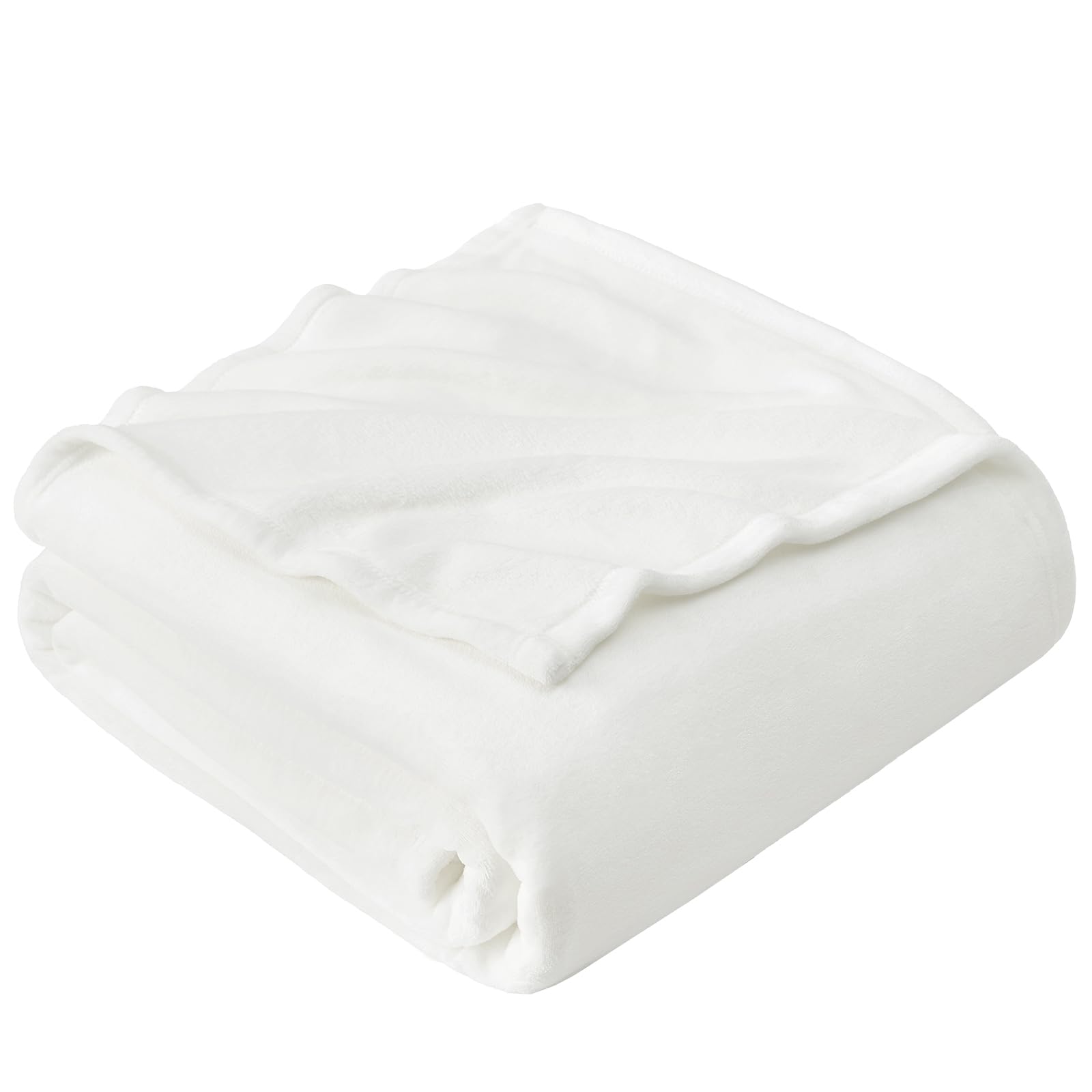 EHEYCIGA Fleece Blanket White Throws for Sofas Large Fluffy Warm Soft Blanket for Bed Settees Armchairs, Fit All Season, Queen, 220x240cm — image 1