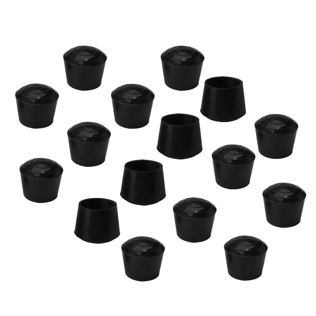 sourcing map 16pcs Chair Leg Tips Caps 25mm 1 Inch Anti Slip Rubber Furniture Table Feet Cover Floor Protector Reduce Noise Prevent Scratches Black