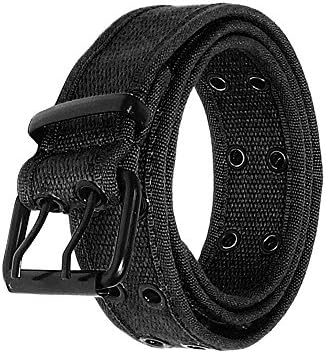 Mokor Art Canvas Double Grommet Hole Belt 15 Colors Black 2X-Large