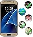Fenix Samsung Galaxy S7 9-H Premium Tempered Glass Screen Protector, Full Screen Coverage, High Definition, Clear Transparency, Anti-Bubble Shield with Gold Faceplate for Samsung Galaxy S7
