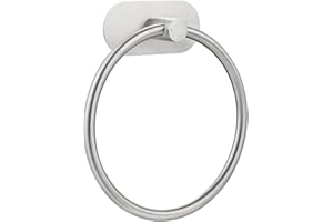 Self Adhesive Towel Ring, SUS 304 Stainless Steel Hand Towel Holder for Bathroom, Towel Racks No Drilling Towel Hanger (Silve