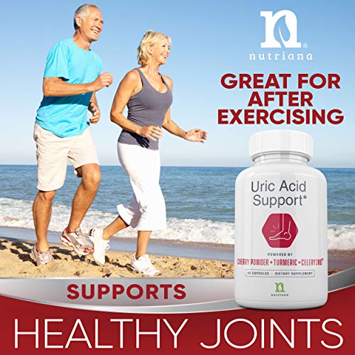 Uric Acid Cleanse Support Tart Cherry Capsules - Tart Cherry Juice Extract 2500 mg with Turmeric and Celery Seed Extract for Joint and Kidney Support - 60 Tart Cherry Concentrate Capsules