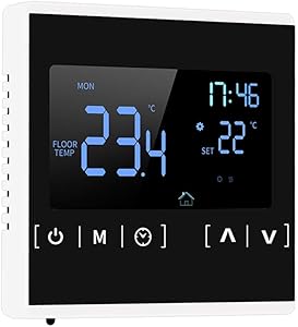 Smart Wifi Thermostat Programmable Thermostat, Kecheer Intelligent LCD Touchscreen Thermostat for Home Programmable Electric Floor Heating System Water Heating AC 85-250V Temperature Controller