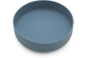 Should We Go? Dog Water Bowl - The Perfect Dish No-Spill, Less Mess Non-Tippable Water & Food Bowl, Silicone with Suction Cup Fits 8 Cups 9.5" Across x 2.5" Tall, Ideal for All Pets, Large-Ocean Blue