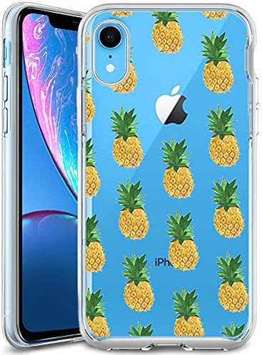 Pineapple Clear Phone Case Compatible iPhone XR Customized Design by MERVELLE TPU Clear Shock-Proof Protective Case [Ultra Slim, Anti-Slippery]