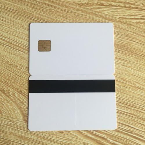 100pcs white SLE4428 chip contact smart card ISO7816 with Hico magnetic stripe
