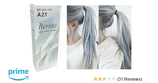 Amazon Com Berina A21 Light Grey Silver Permanent Hair Dye Color