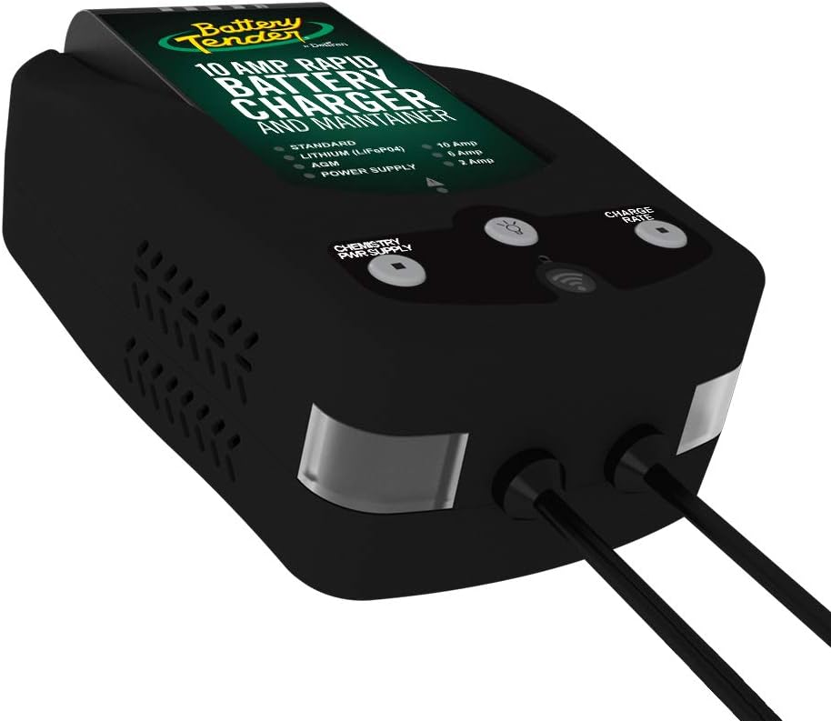 Battery Tender 12V, 10 AMP Rapid Battery Charger: 6A and 2A Selectable Chemistry Battery Charger and Maintainer, Built-In Wi-Fi and Power Supply – 022-0229-DL-WH: Automotive