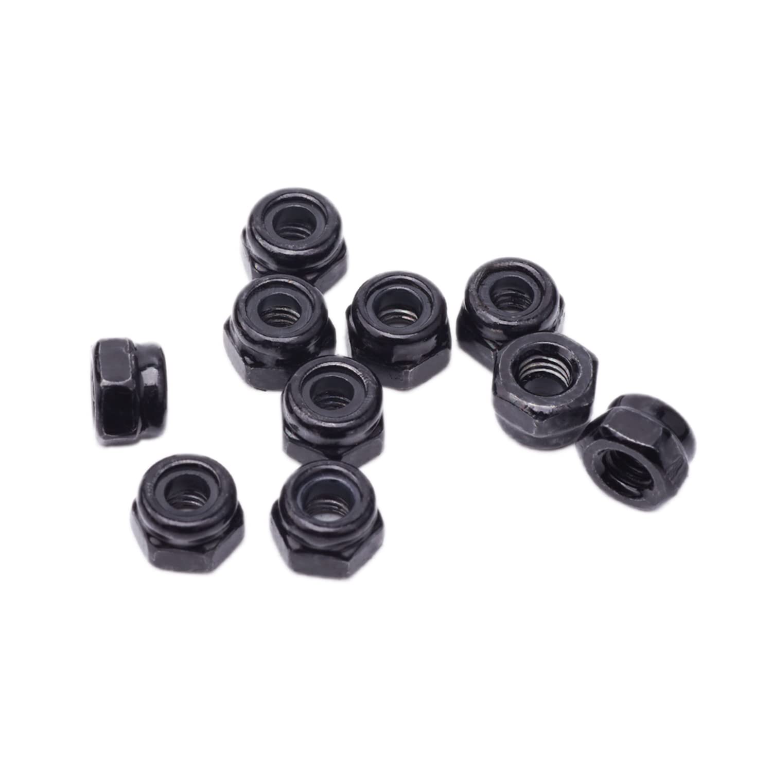 DIN985 Standard Self-Locking Nut Carbon Steel Nut Hex Lock Nut Safety Nut for Fasteners (10Pcs, M3)
