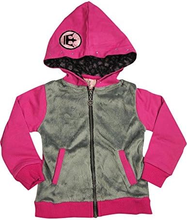 Wild Mango - Little Girls's Punk Princess Zip-up Hoody Jacket, Pink, Grey 32117-4