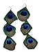 Long Genuine Peacock Feather Earrings