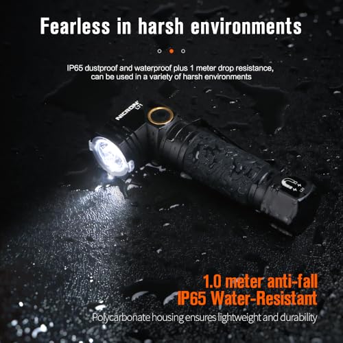NICRON L71 Tactical Flashlights High Lumens, Type-C Rechargeable Magnetic Flashlight 90 Degree Working Light, IP65 Waterproof 1800 Lunmens LED Flashlights for Camping Outdoor Emergency, 8 Models