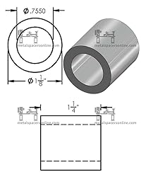 Aluminum Spacer 1-1/8" OD x 3/4" ID x Choose Your