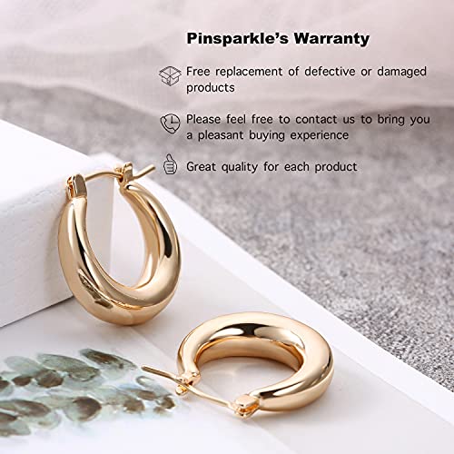 Pinsparkle Gold Hoops For Women Gold Hoops Earrings Tragus Earrings For Women 14K Gold Earrings Chunky Gold Hoop Earrings