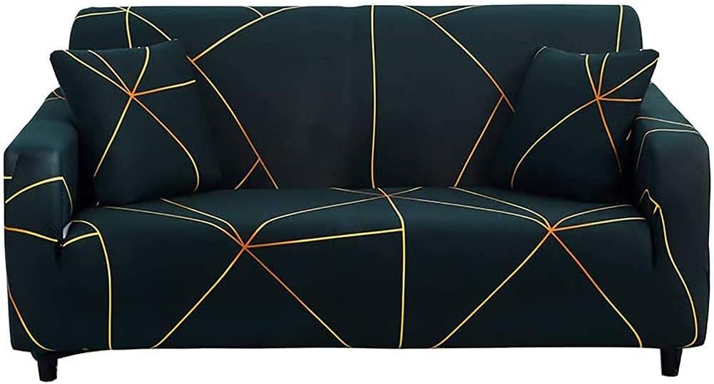 Slipcovers - HOOBUY Printed Sofa Cover Stretch Couch Covers Sofa Slipcovers for 2 Cushion Couch and Loveseat with Two Free Pillow Case LGYC (2 Seater/Loveseat)