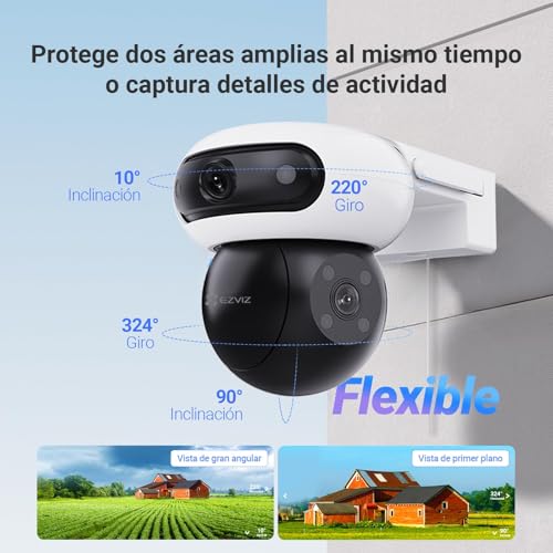 EZVIZ C90 Dual Lens 8MP (4MP+4MP) WiFi Outdoor Security Camera, 360° Surveillance Cameras, CCTV Cameras, Colour Night Vision, AI Person/Vehicle Detection, Two-Way Audio, Alexa, Waterproof