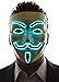 Neon Nightlife Men's Light Up V for Vendetta, Guy Fawkes Mask, One Size