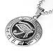 MENDINO Mens Stainless Steel Pendant Necklace Eygptian Eye of Horus Silver Tone with a 22 inch Chain