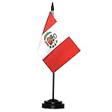Anley Peru Deluxe Desk Flag Set - 6 x 4 Inch
